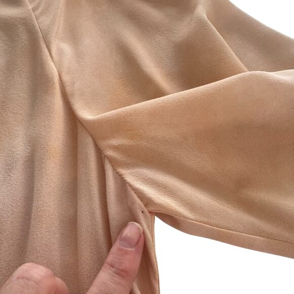 MM Lafleur The Jessica Dress Brushstroke Size XL 100% Silk Peach Salmon Career - Picture 14 of 15